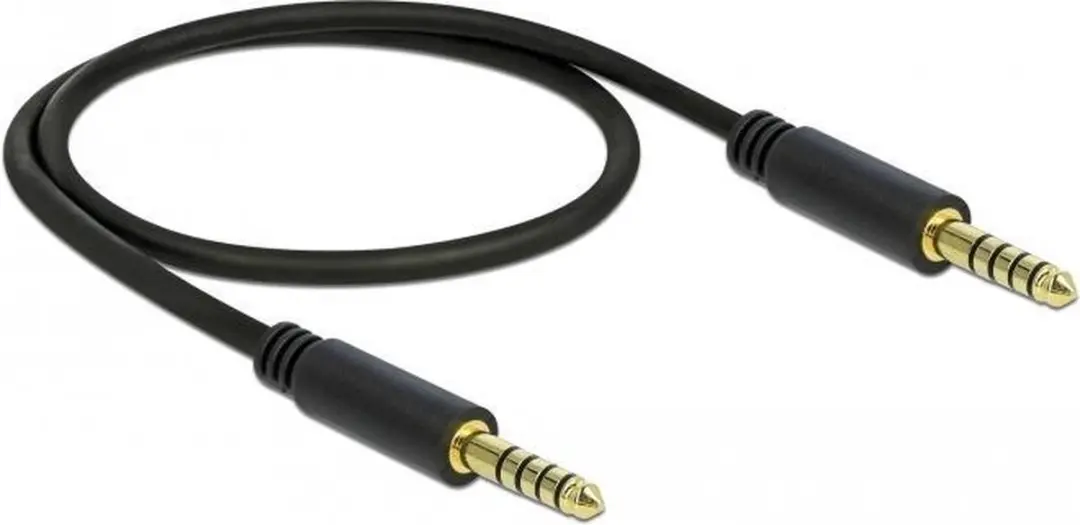 Delock 4,4mm Jack Kabel - Gebalanceerd Stereo 5-polig - 0,5m - Zwart
