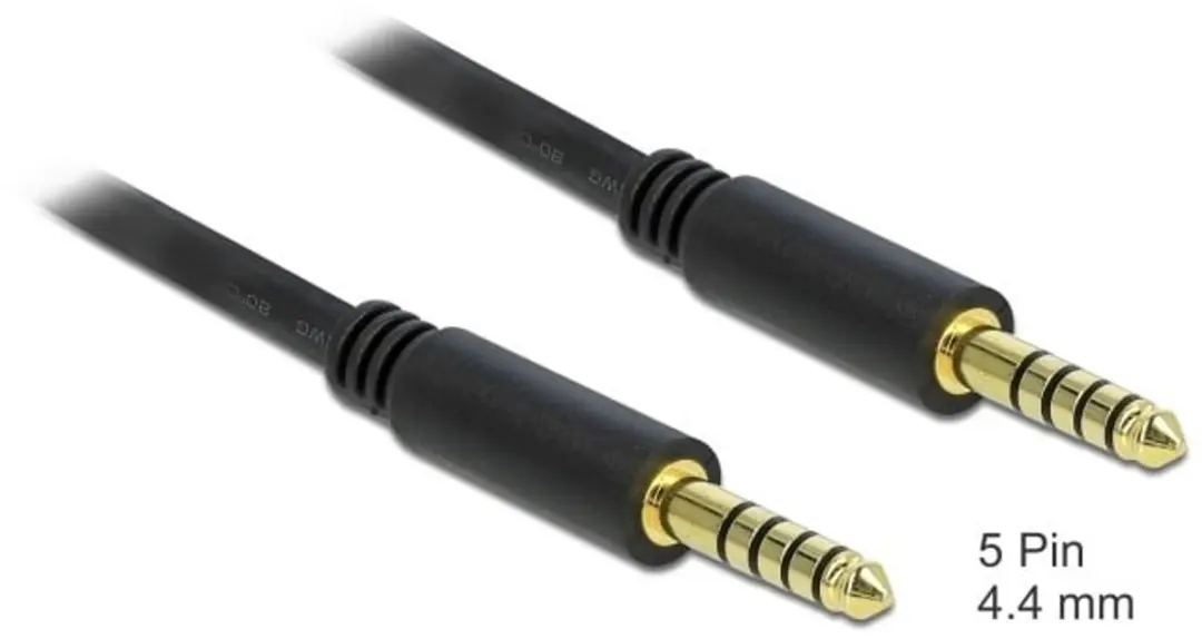 Delock 4,4mm Jack Kabel - Gebalanceerd Stereo 5-polig - 0,5m - Zwart