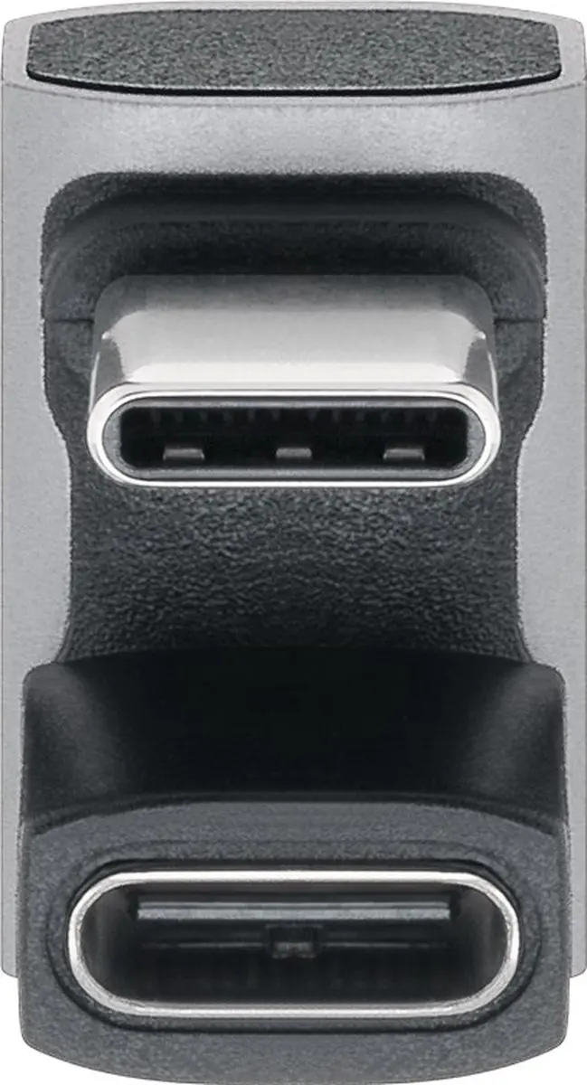 Goobay USB-C Haakse Adapter USB4 40Gbps 240W 8K60Hz - Grijs