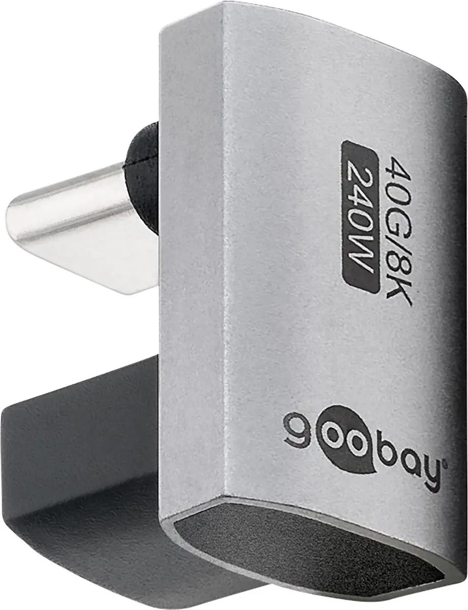 Goobay USB-C Haakse Adapter USB4 40Gbps 240W 8K60Hz