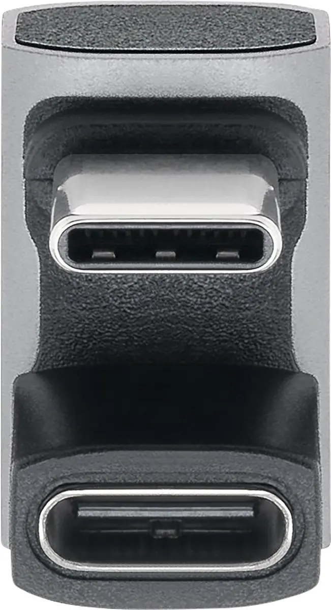 Goobay USB-C Haakse Adapter USB4 40Gbps 240W 8K60Hz - Grijs
