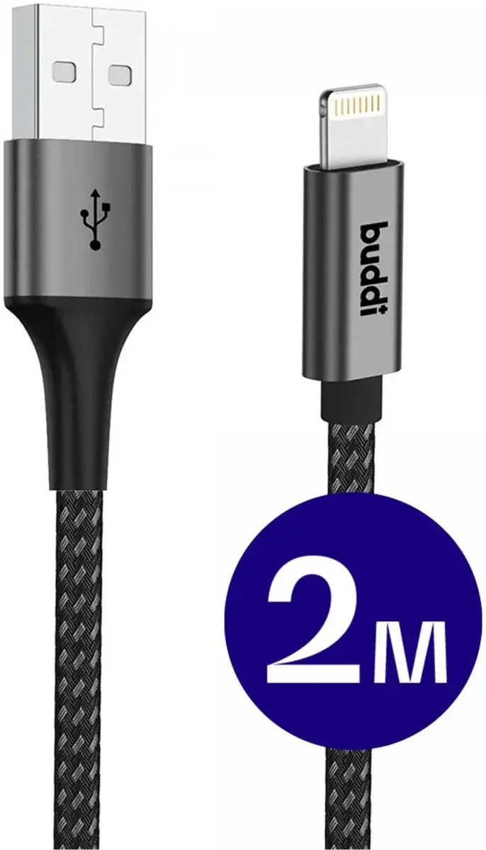 Buddi Flex USB-A naar Lightning Kabel 12W 2M
