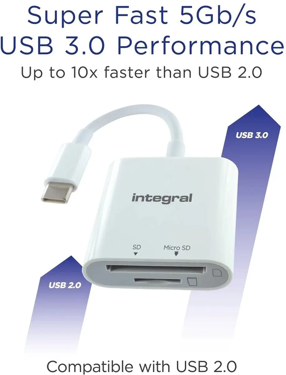 Integral | Kaartlezer | MicroSD | SD | USB-C
