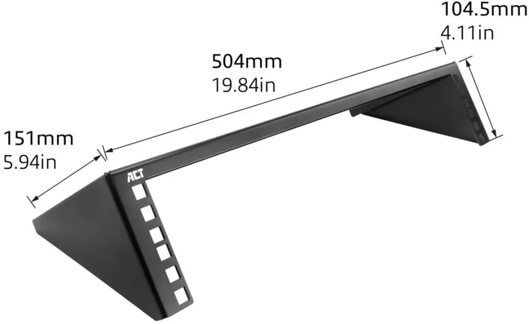 ACT Verticale Wandmontagebeugel 19 2HE - Zwart