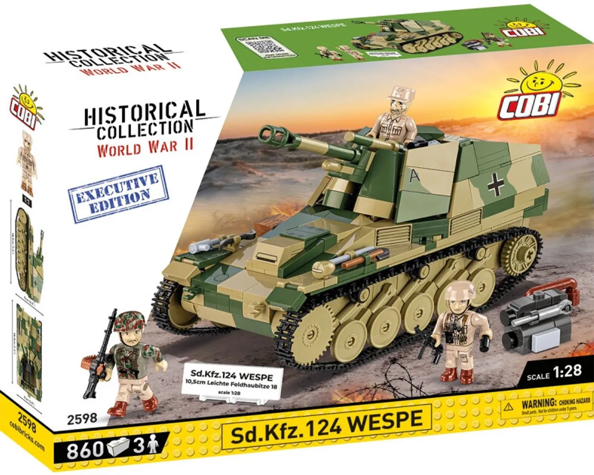 Cobi SD.KFZ.124 Wespe Bouwset WO2 Artillerie Geschut 855 Onderdelen