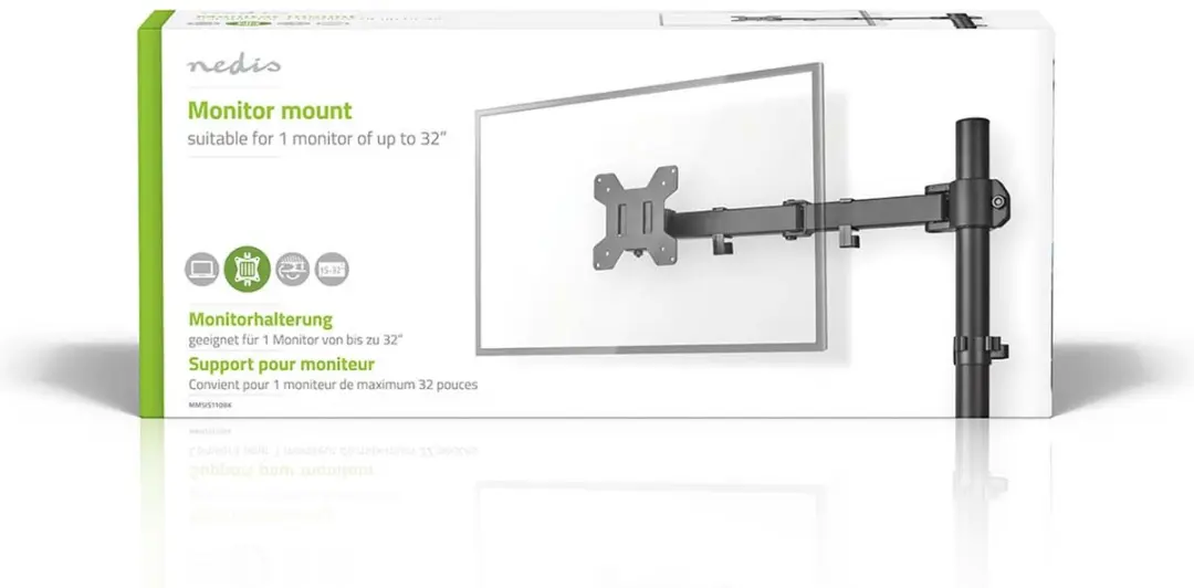 Nedis MMSIS110BK Monitorbeugel 15-32" - 75x75/100x100mm - Zwart