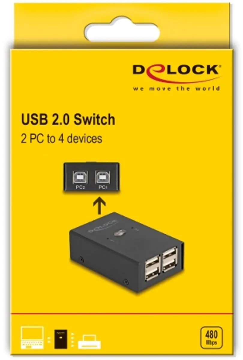 Delock USB 2.0 Switch 2 PC to 4 devices