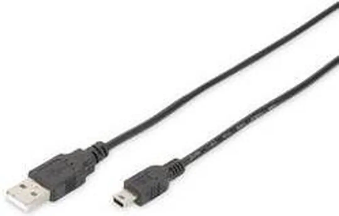 Digitus USB 2.0 USB-A naar Mini-B Kabel 1m - Zwart
