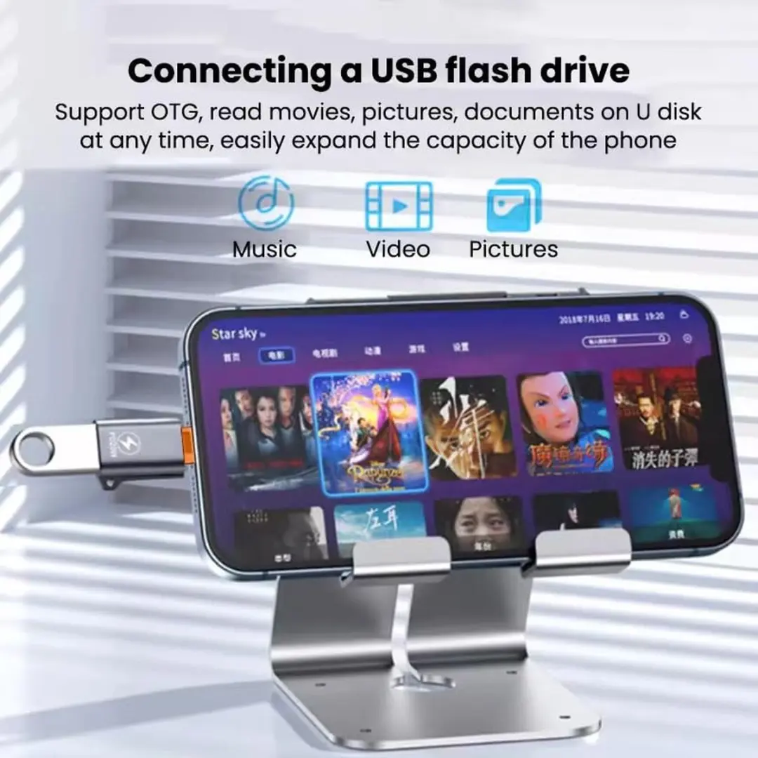NÖRDIC OTG-LGNG1 USB-A naar Lightning Adapter - Zilver