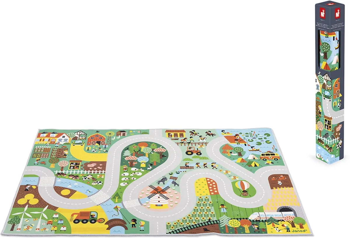 Janod Cross Roads Speelmat Het Platteland 120x78cm - Circuit - afbeelding 6 van 6