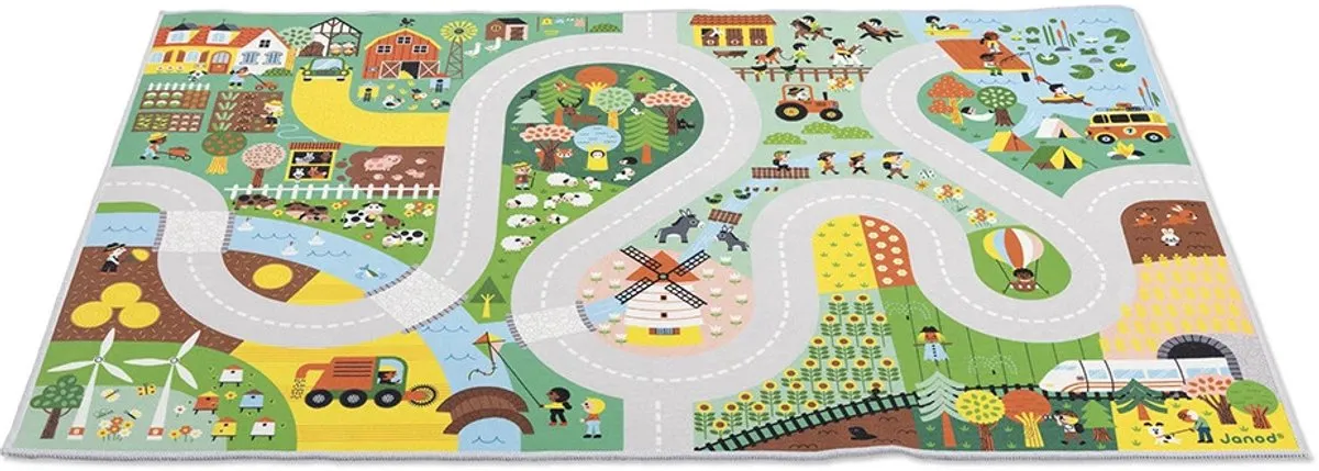 Janod Cross Roads Speelmat Het Platteland 120x78cm - Circuit