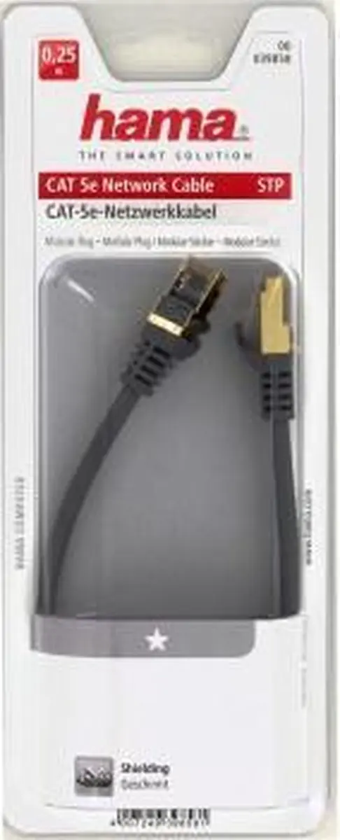 Hama STP CAT5e Netwerk Kabel 0.25m - Zwart