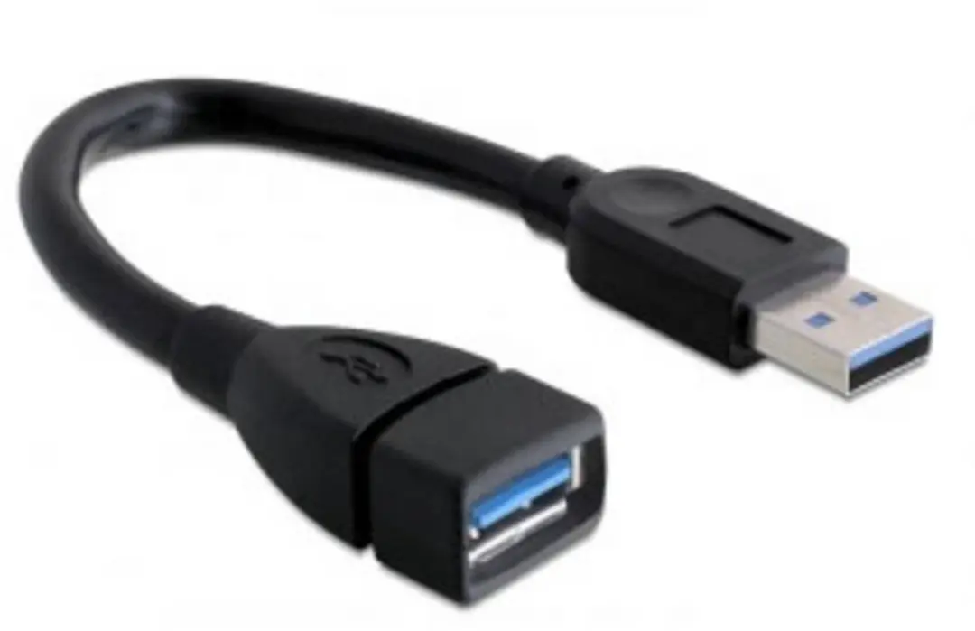 Delock USB 3.0 Verlengkabel 0.15m - Zwart