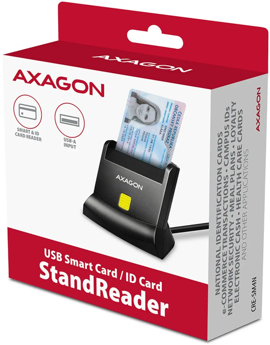 AXAGON CRE-SM4N USB Smart card StandReader