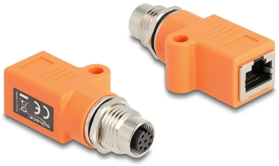 Delock M12 A-coded 8-pin Vrouwelijk naar RJ45 Cat.5e Adapter