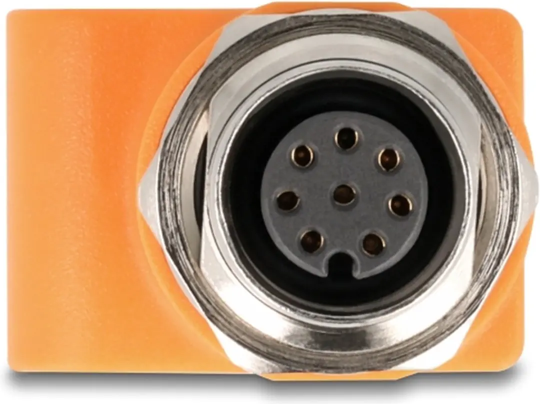 Delock M12 A-coded 8-pin Vrouwelijk naar RJ45 Cat.5e Adapter - Oranje