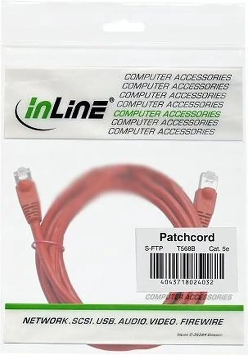 InLine Patchkabel Cat.5e F/UTP 2m - Rood