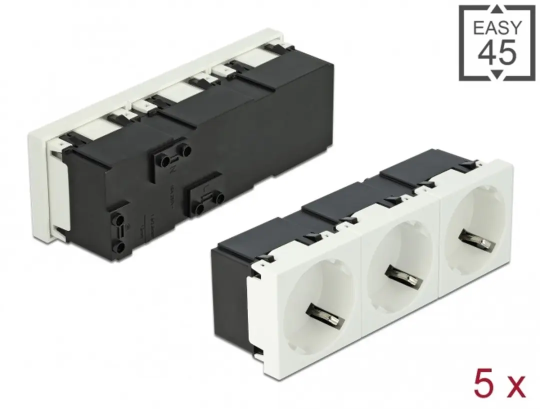 Delock Easy 45 3-voudig Stopcontact 45°