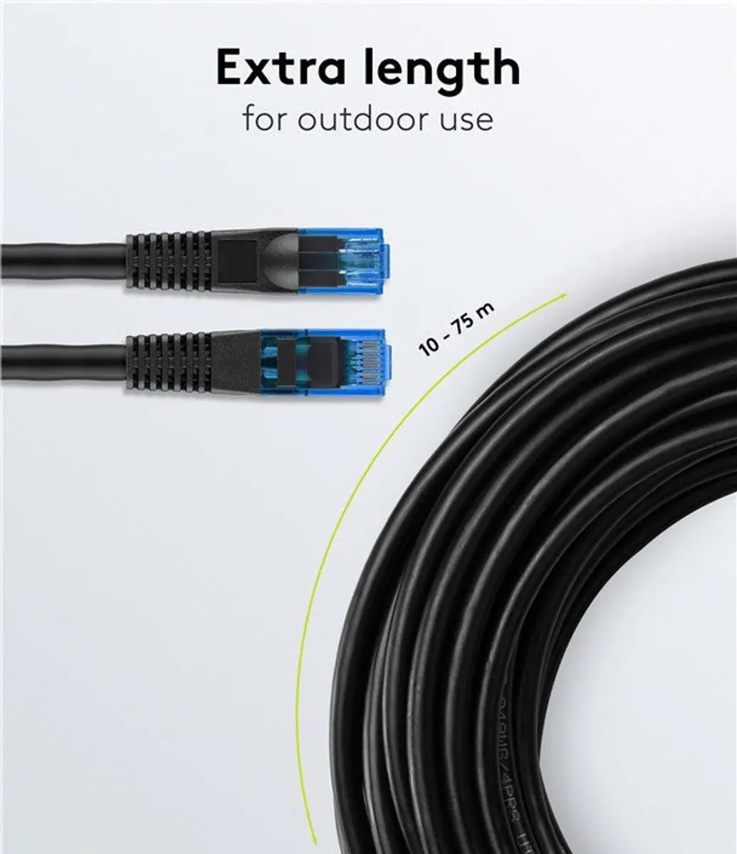 Goobay U/UTP CAT6 Outdoor Netwerkkabel 15m - Zwart