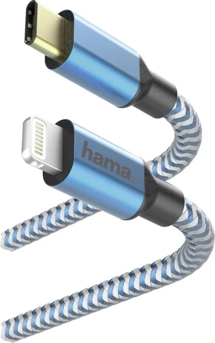 Hama Reflective USB-C - Lightning Kabel 1,5m - Blauw