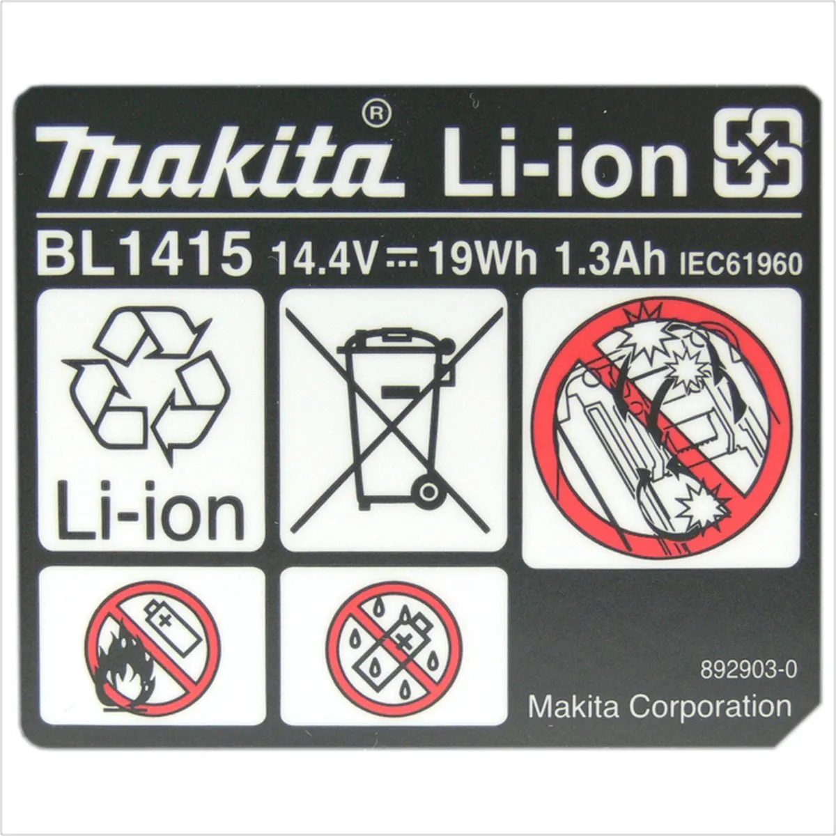 Makita Accu BL1415 14.4V 1.5Ah - 1 Stuks - afbeelding 6 van 6