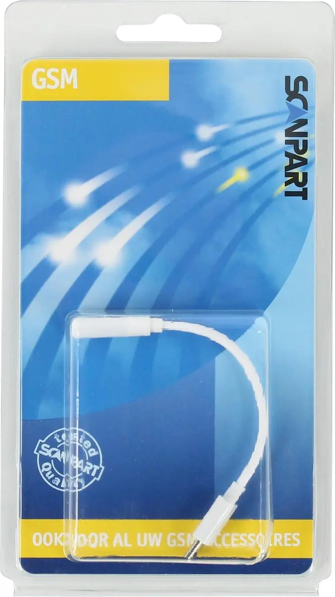 Scanpart USB-C naar 3.5mm Jack Adapter 8cm - Wit