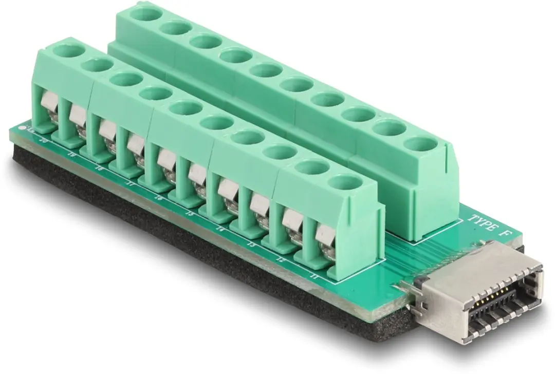 Delock USB Type-E Key A Female naar Terminal Block Adapter 20-pin