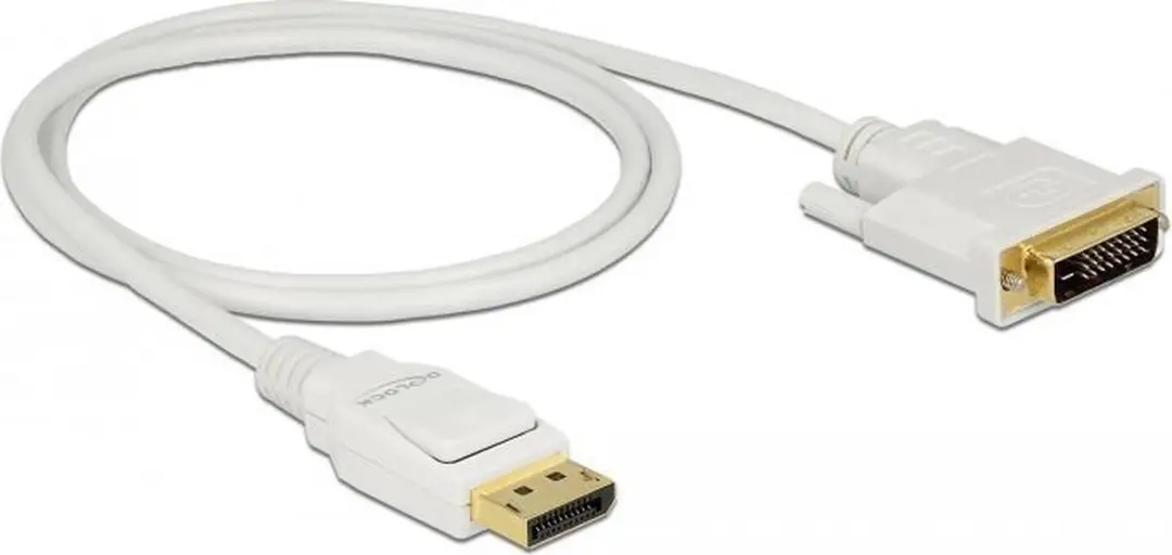 Delock DisplayPort naar DVI Kabel 1.2a 1m - Wit
