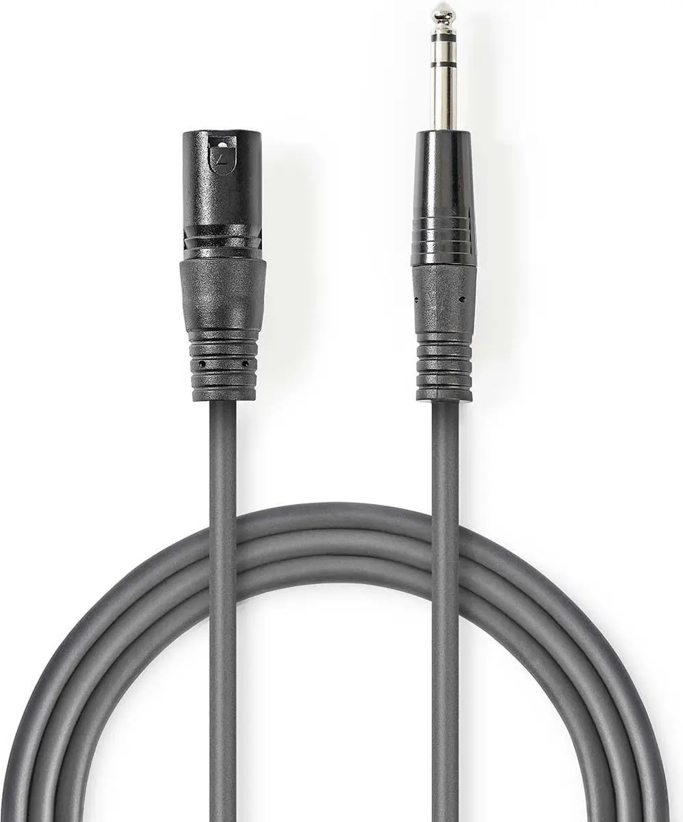 Nedis Gebalanceerde Audiokabel XLR 3-Pins 1.5m - Donkergrijs
