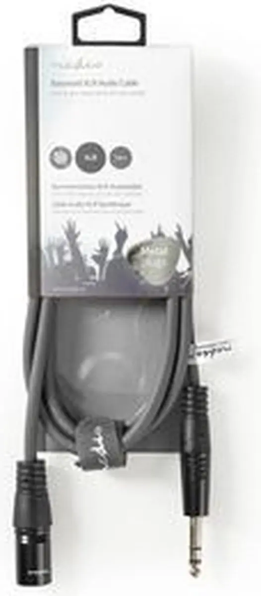 Nedis Gebalanceerde Audiokabel XLR 3-Pins 1.5m - Donkergrijs