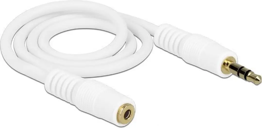 Delock 3,5mm Jack Verlengkabel - 0,5m - Verguld/Wit