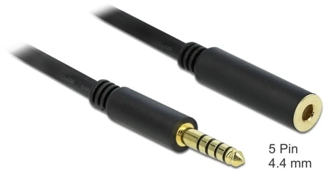 Delock 4,4mm Jack Verlengkabel - Gebalanceerd Stereo AWG24 - 3m - Verguld