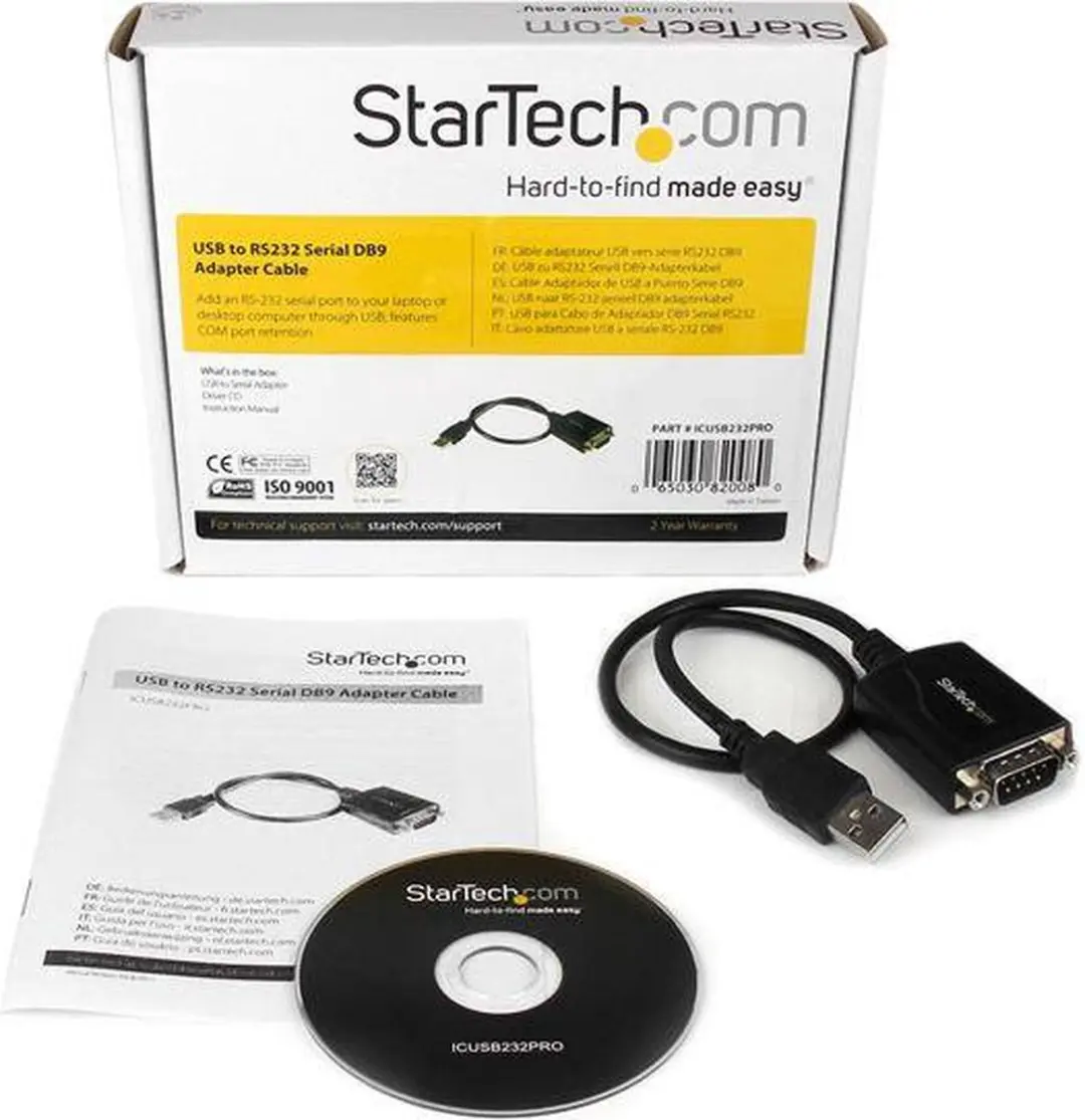 Startech ICUSB232PRO USB Kabel DB-9 - 0,3m - Zwart