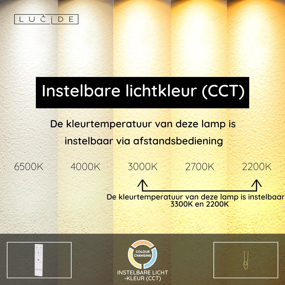 Lucide Janderin Plafonnière LED - 36W 2200K/3300K - Champagne