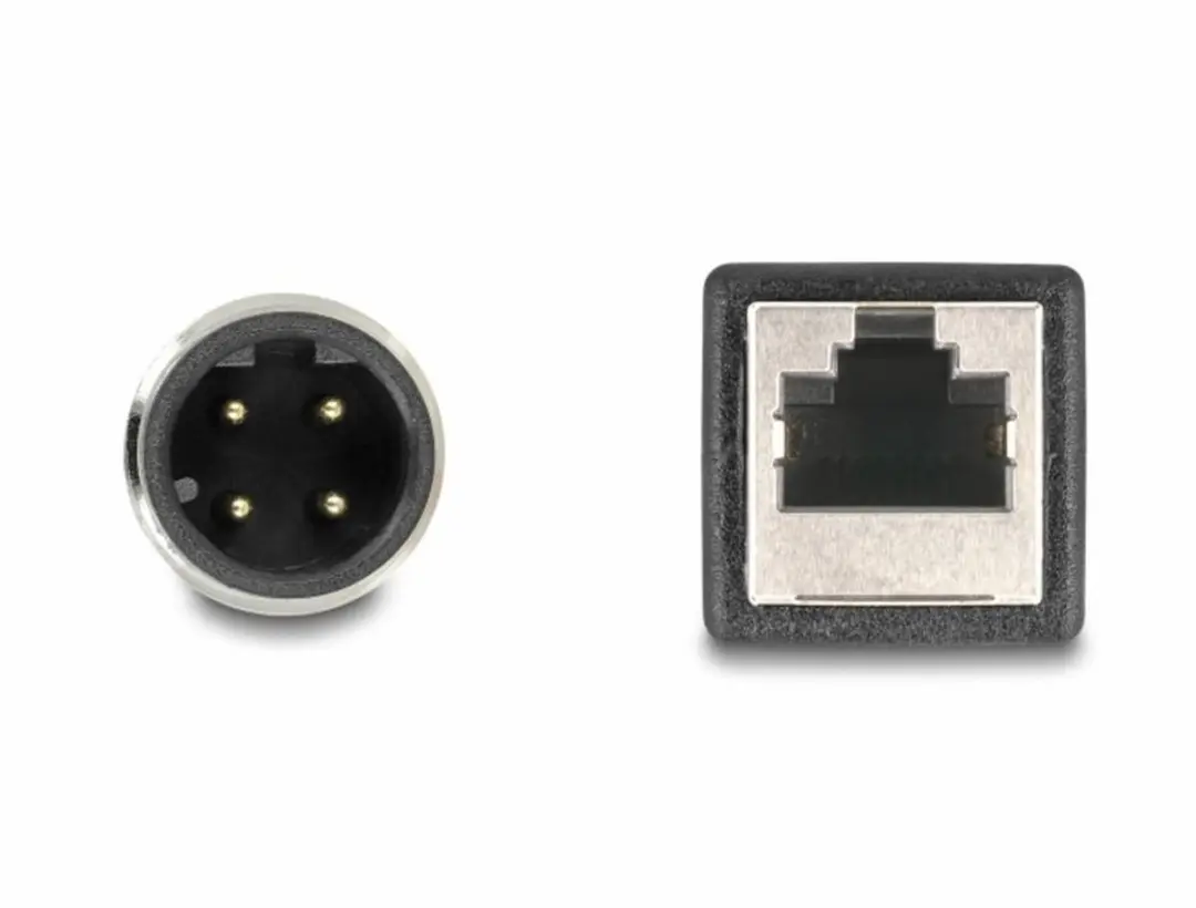 Delock 60067 RJ45/M12 Netwerkadapter - 0,50 m - Zwart