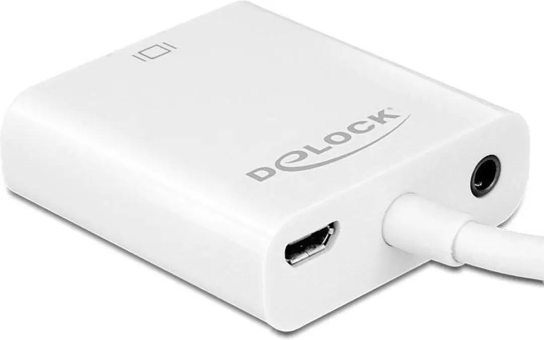 Delock Micro HDMI naar VGA + 3,5mm Adapter - Wit