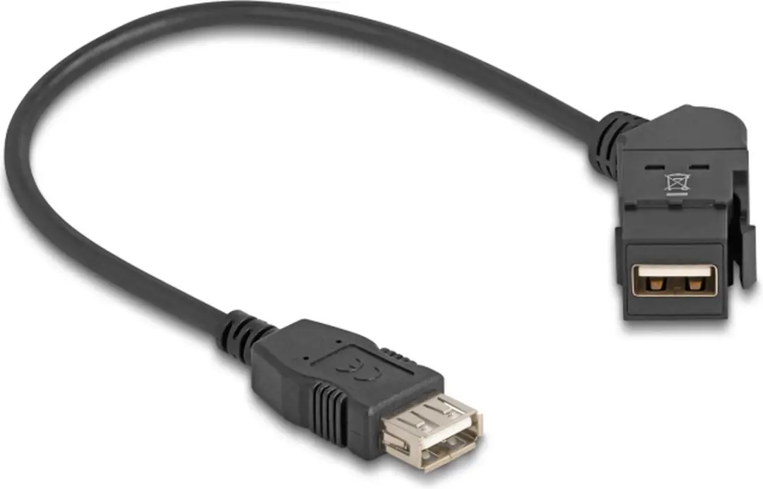 Delock USB-A Haaks Keystone Module 45° - USB2.0 - Zwart