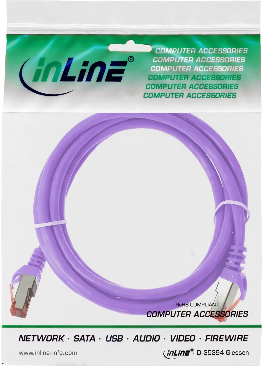 InLine Patchkabel S/FTP Cat.6 3m - Paars