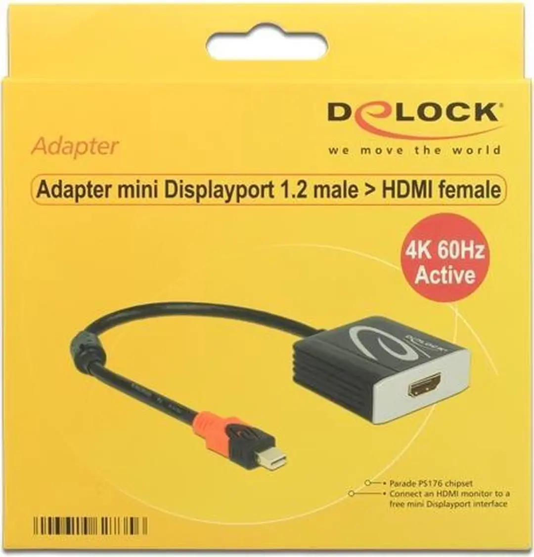 Delock Mini DisplayPort naar HDMI Adapter 62735 - 4K 60Hz - Zwart