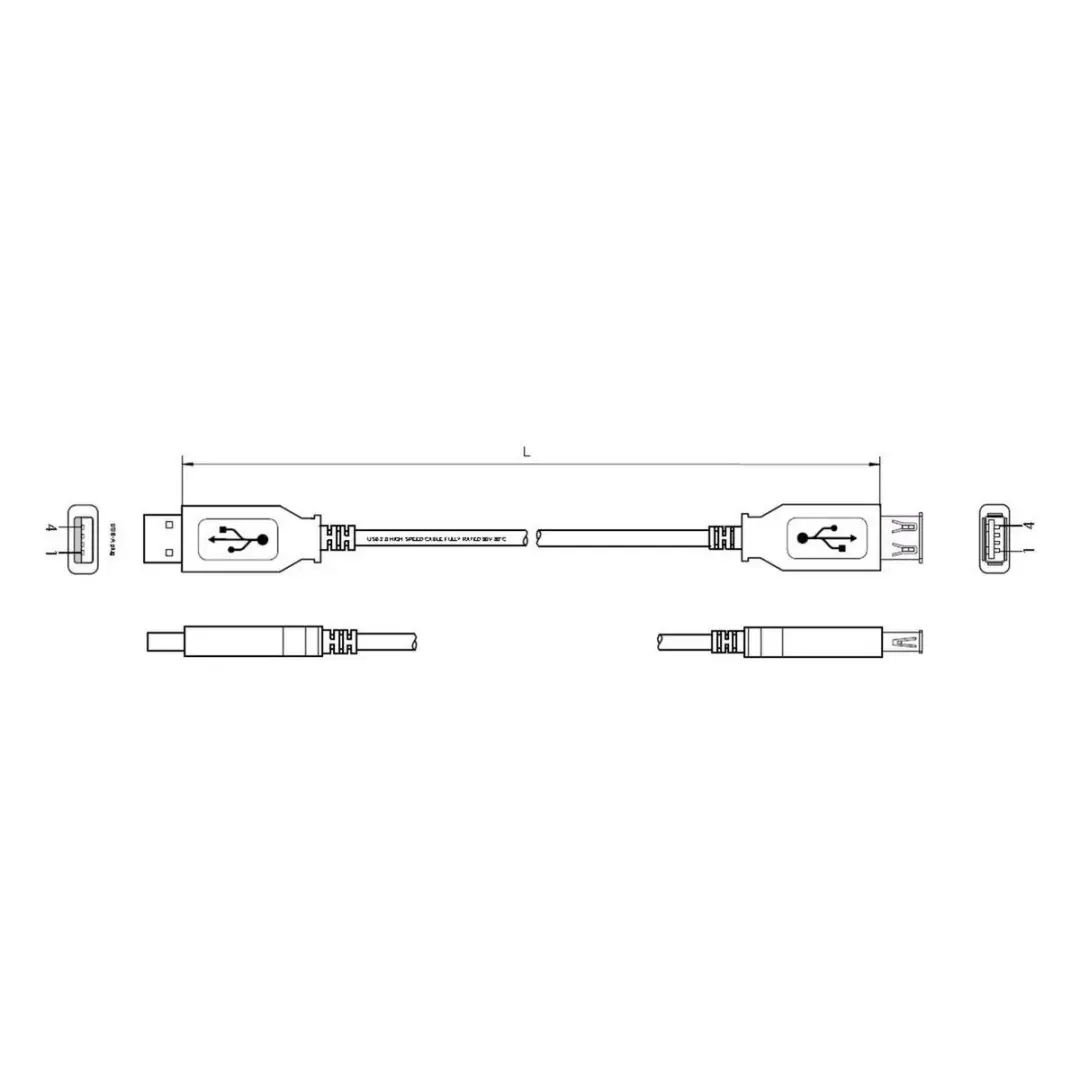 Goobay USB2.0 Verlengkabel A-A Wit - 0,30m - 10 Stuks