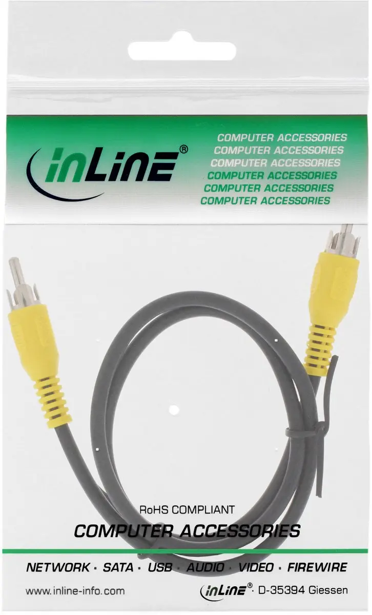 InLine Tulp Composiet Videokabel 0,5m - Zwart