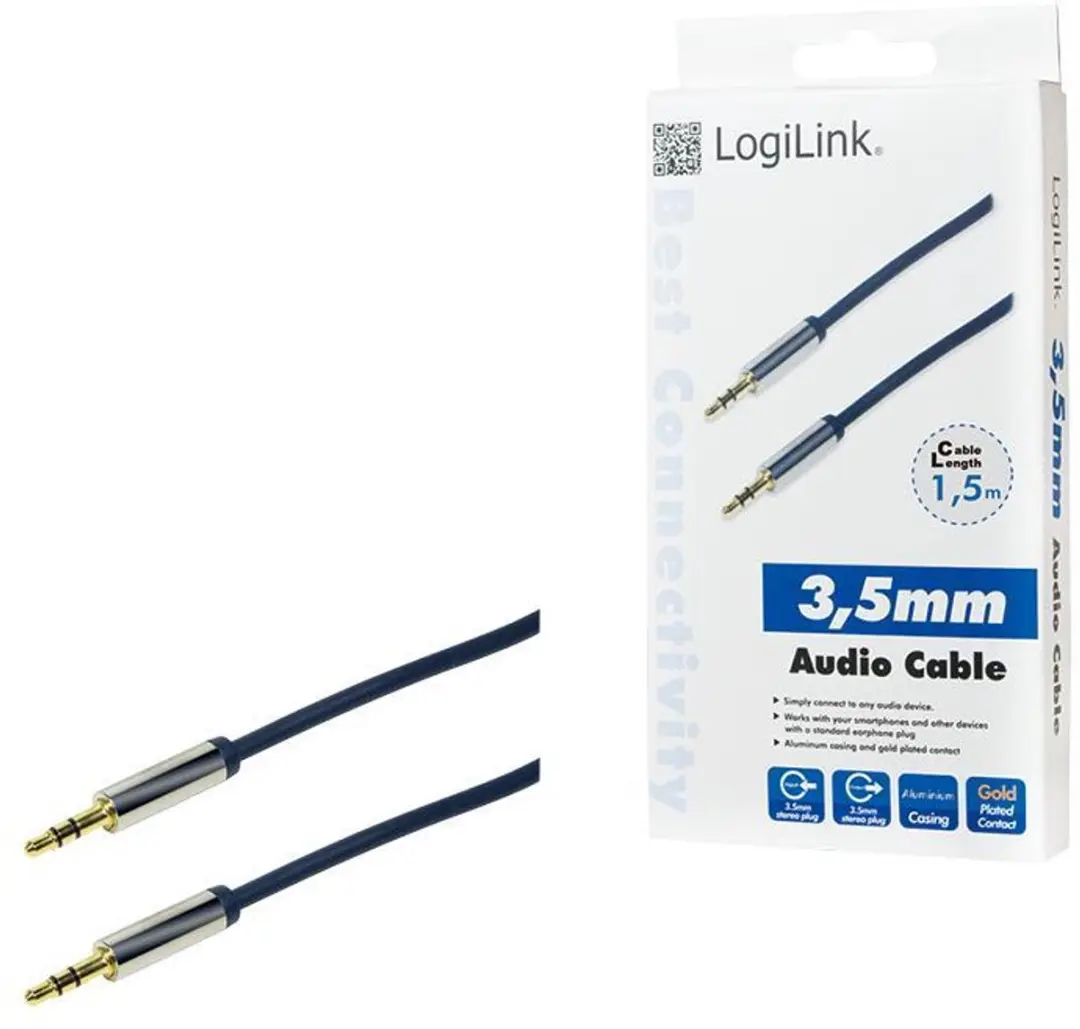 Logilink CA10150 Stereo Audiokabel 3,5mm - 1 Stuk - Niebieski