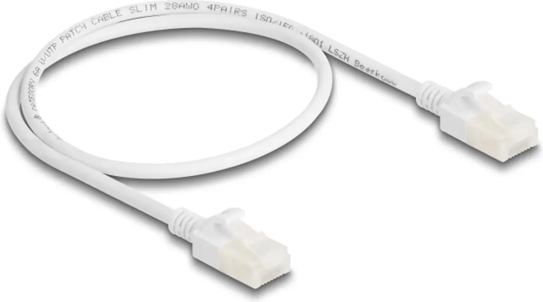 Delock RJ45 Cat.6A Kabel 0,5m - Wit