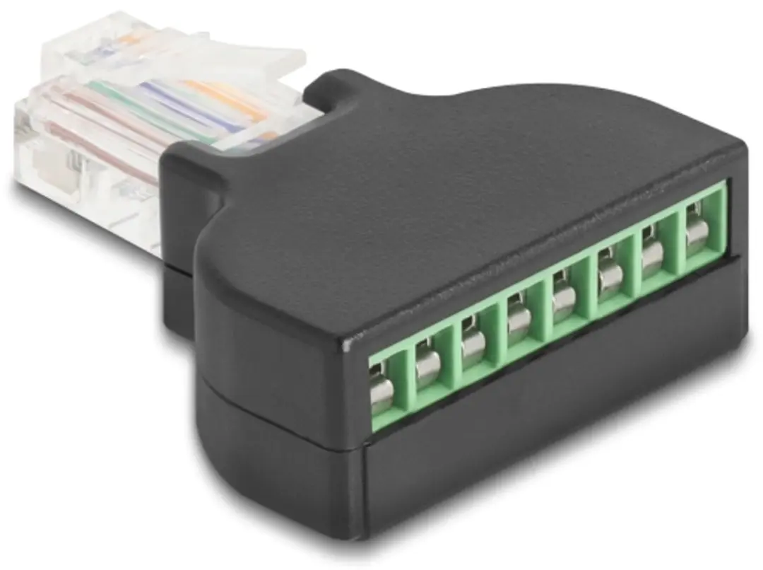 Delock RJ45 naar Terminalblok - Cat.5e - Zwart