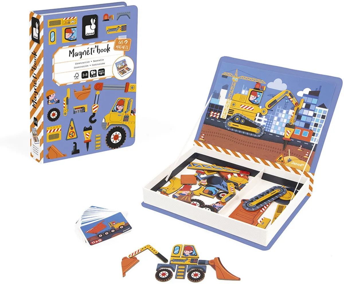 Janod Magnetibook Constructie 11.2526 - 50 Magneten & 18 Kaarten