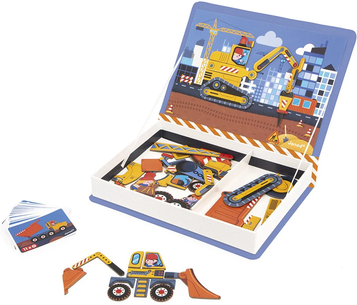 Janod Magnetibook Constructie 11.2526 - 50 Magneten & 18 Kaarten