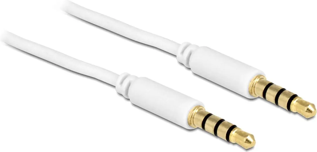 Delock 3,5mm Jack 4-polig Audio/Video Kabel AWG24 - 1m - Wit