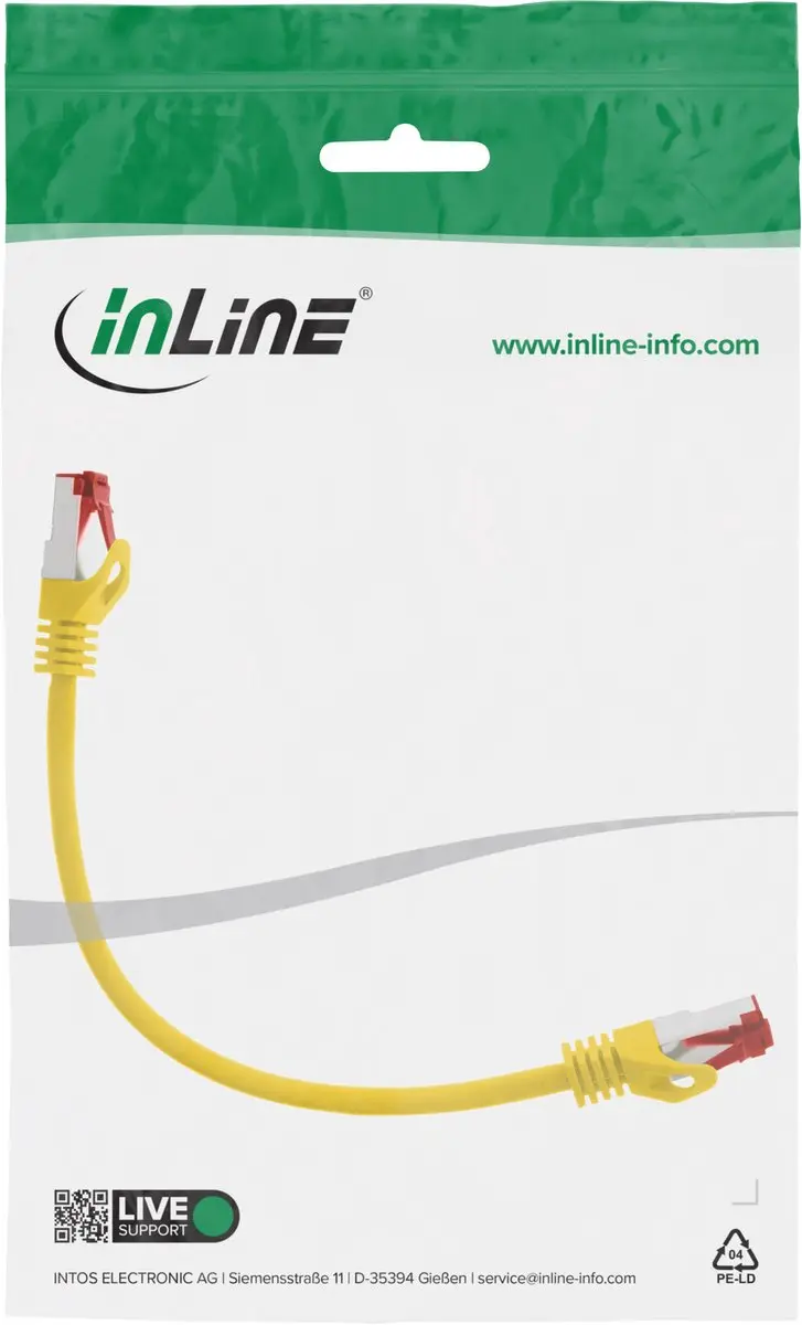 InLine Patchkabel S/FTP Cat.6 0,25m - Geel