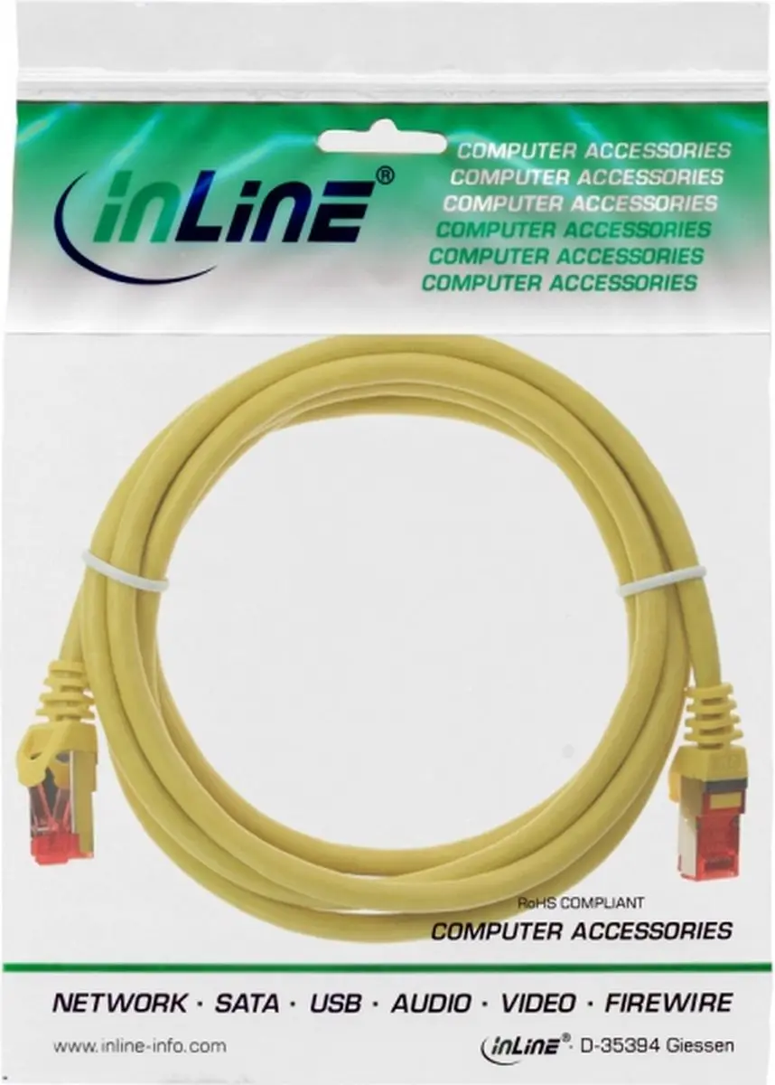 InLine Patchkabel S/FTP Cat.6 0,25m - Geel