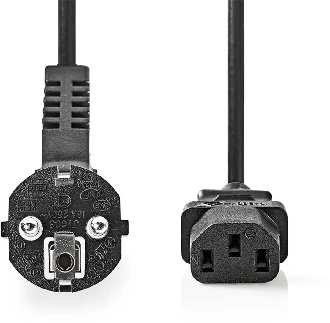 Nedis Stroomkabel Type F CEGL10000BK50 - 5m - Gehoekt